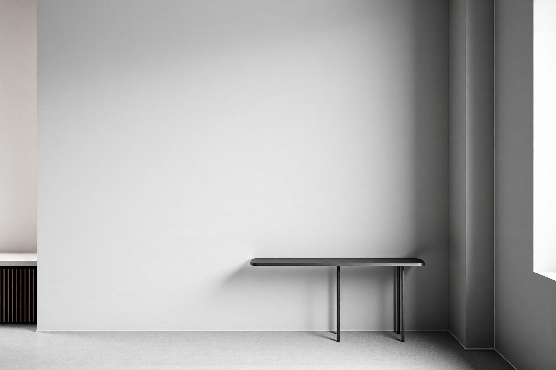 Roligt minimalistisk rum i mikrocement
